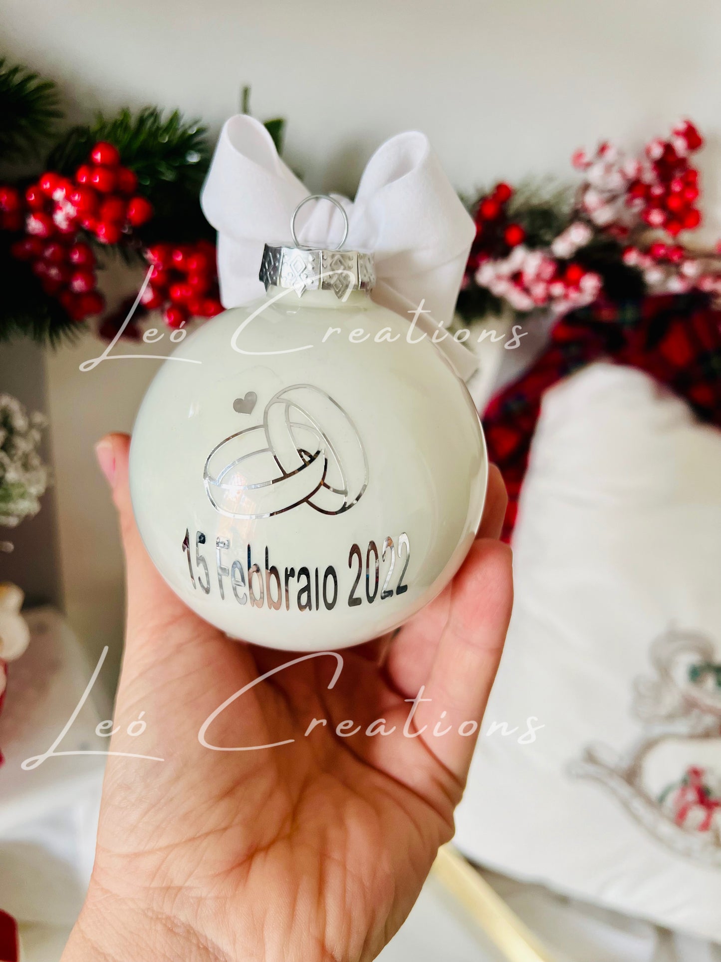 Sfera natalizia sposi